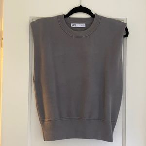 ZARA grey padded shoulder sweater